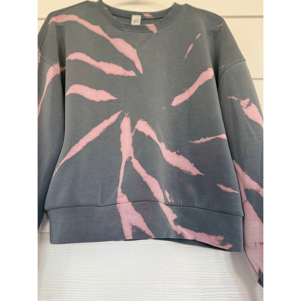 Spanx AirEssentials Tie Dye Crewneck Sweatshirt Grey Pink 50347R Small